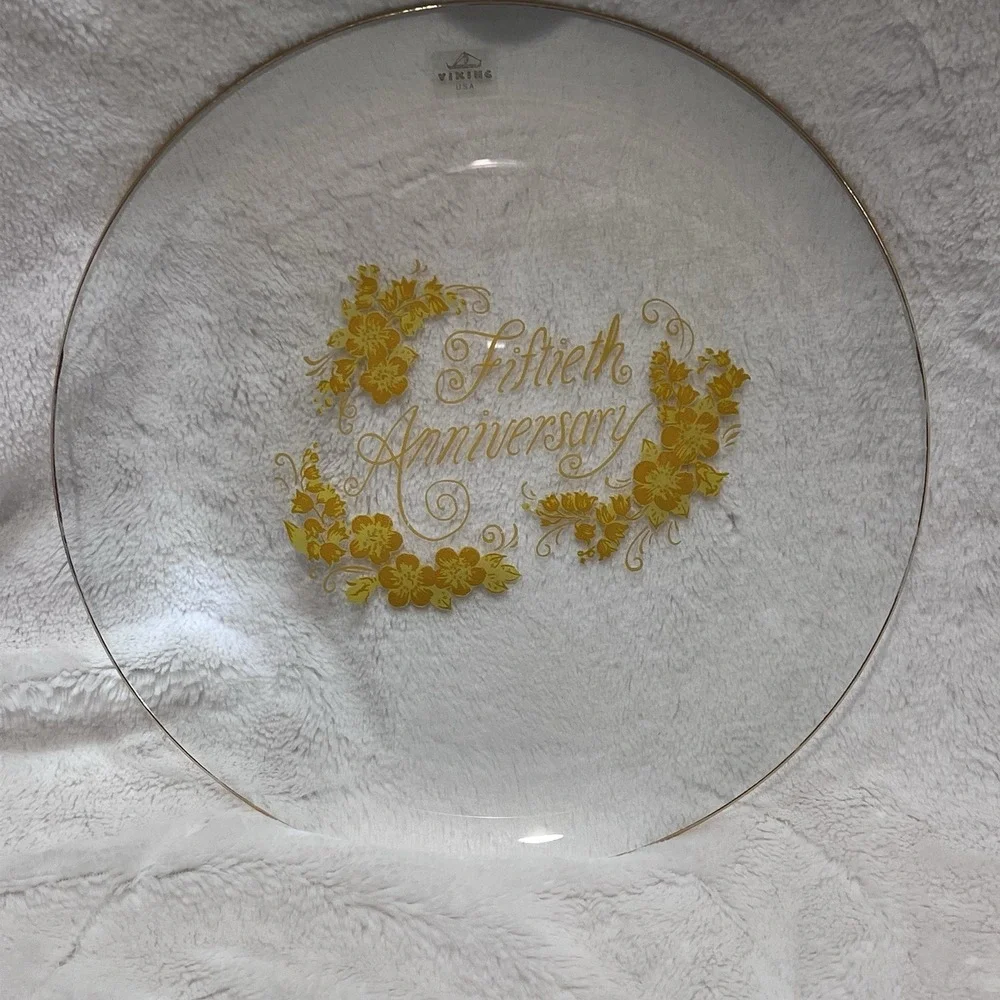 Vtg Viking Brand 50th Anniversary Gold Trimmed Collectors Plate Art‎ Deco 12